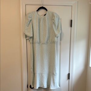 Ann Taylor Mint Puff Sleeve Midi Sundress